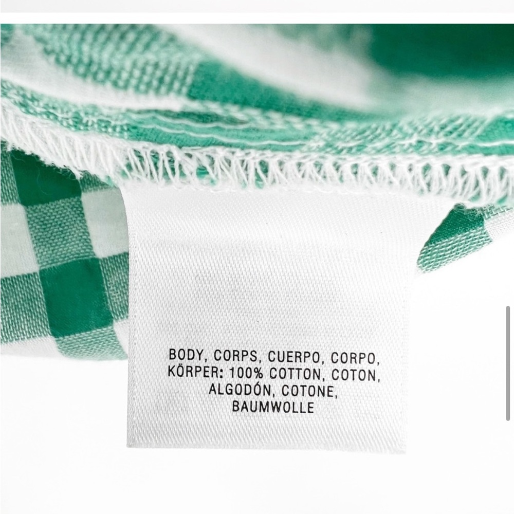 Anthropologie - Green Gingham Blouse - Size 6 - Picture 11 of 15